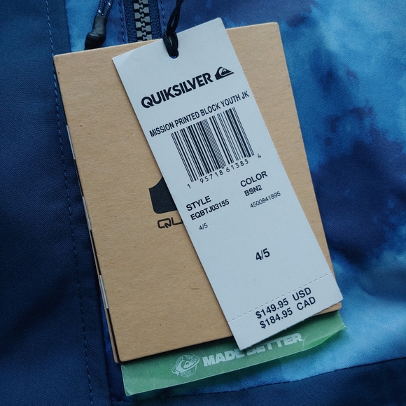 Quiksilver NEW Mission Print Block Snow Jacket - Picture 8 of 14